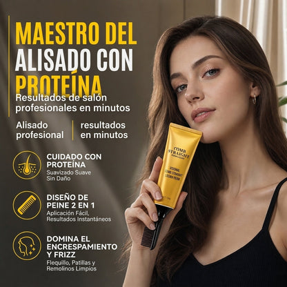 Crema Alisadora de Cabello con Proteínas y Peine de Peinado Integrado