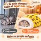 🐱 Cama de sacco suave para gatos y perros pequeños | Interior de felpa térmica suave y diseño envolvente de 360° | Bolsillo semicerrado cálido y lavable a máquina 🐾