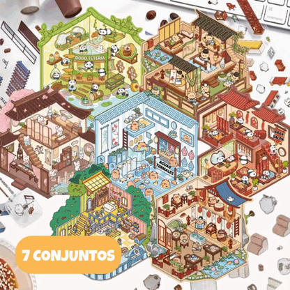 💥ÚLTIMO DÍA DE OFERTA: 50% DE DESCUENTO💥🌈Pegatinas de paisajes 3D 20 en 1, ¡perfectas para decorar paredes, álbumes de recortes y manualidades de bricolaje! ¡Un gran regalo para niños! 🖼️💚