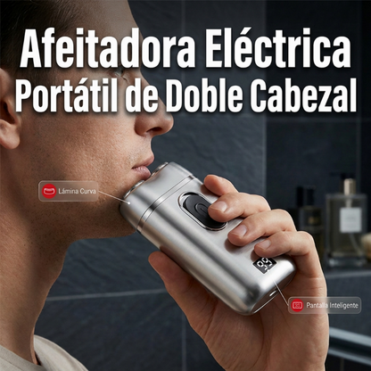 Afeitadora eléctrica portátil de doble cabezal