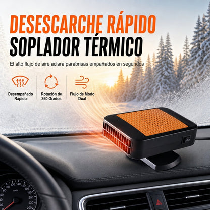 🔥 52% DE DESCUENTO ❄️🚗 Ventilador portátil de 12V para descongelar y desempañar el parabrisas del coche – Calefactor y ventilador de refrigeración para vehículos 🌀