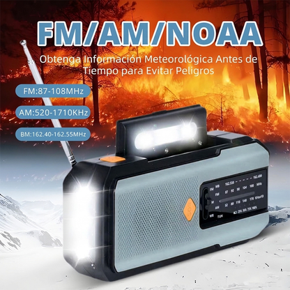Radio meteorológica de emergencia solar de manivela
