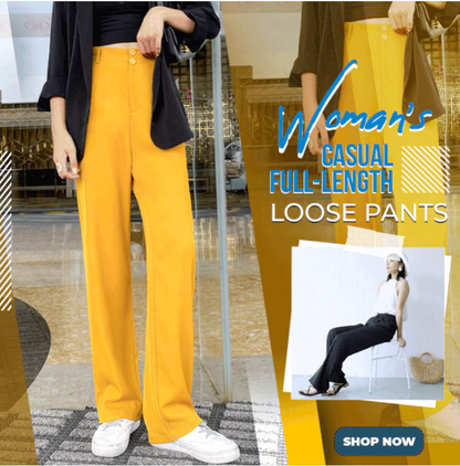 Pantalones informales de pierna ancha para mujer