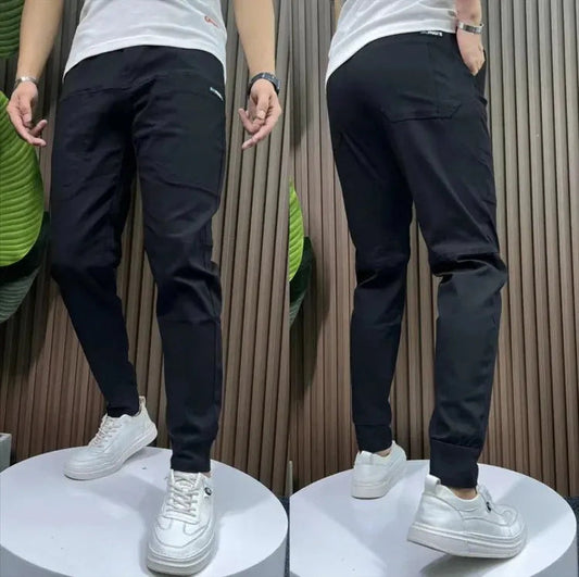 Pantalones cargo skinny multibolsillos de gran elasticidad para hombre