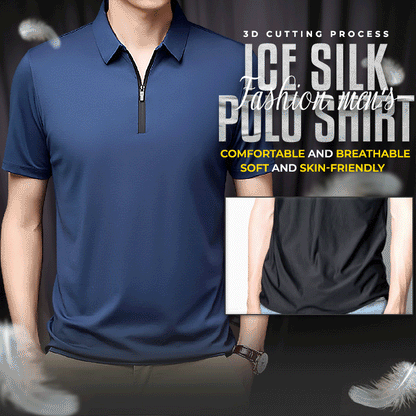 Camisa POLO de seda de moda para hombres（Compra 2 envío gratis）