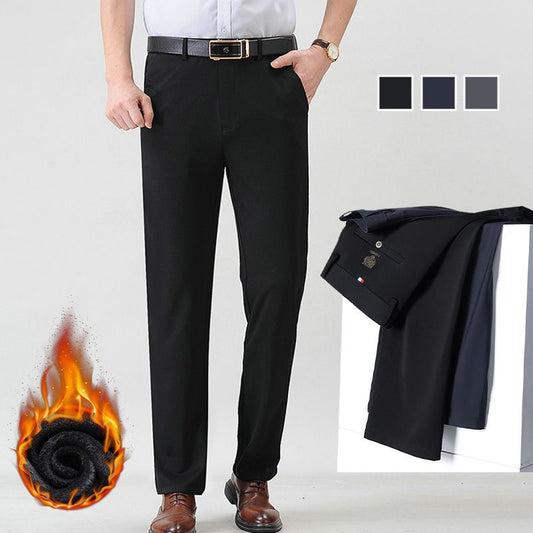 Pantalones de traje elásticos con forro de felpa para hombre a la moda🔥COMPRA 2 ENVÍO GRATIS🔥
